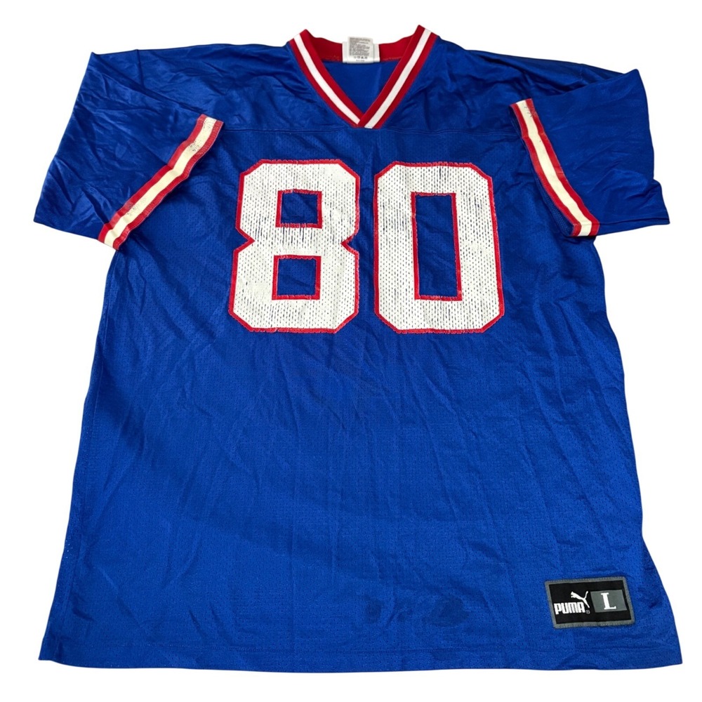 Vintage 90s Puma Buffalo Bills Eric Moulds 80 Football Jersey Mens L NFL Replica